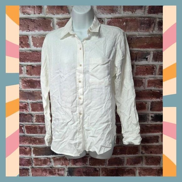 🤍 Universal Thread XS White Linen Button Down Shirt – Lightweight Classic Fit - Picture 1 of 6